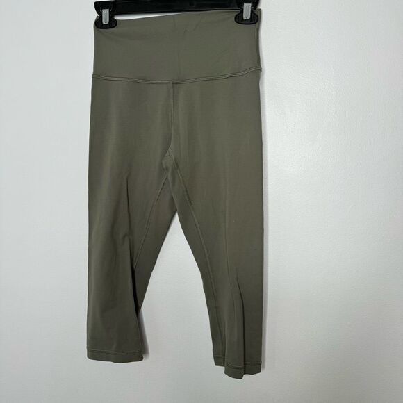 Lululemon olive green cropped leggings size 4 - Picture 1 of 5